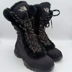 Women’s The North Face Nupste II Winter Snow Boots Goose Down Fur Lace Up Size 6